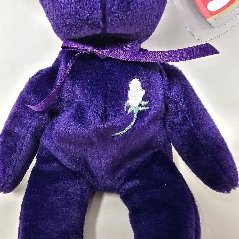 TY BEANIE BABIES PRINCESS DIANA PURPLE BEAR PE NO SPACE 97 TAG 1ST CHINA 8